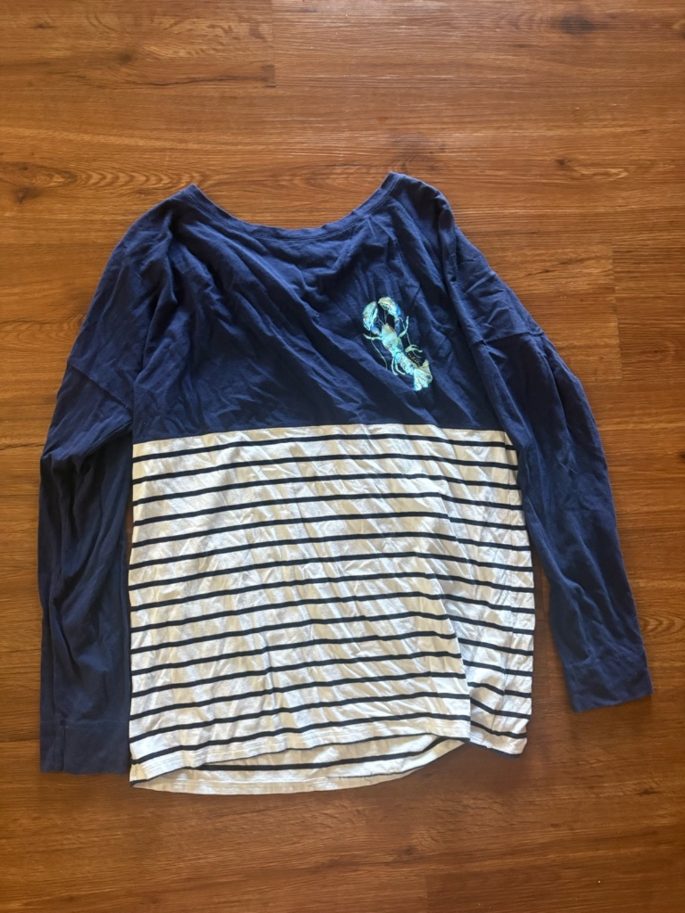 Lilly Pulitzer Navy & White Striped Long-Sleeve Top with Aqua Accent